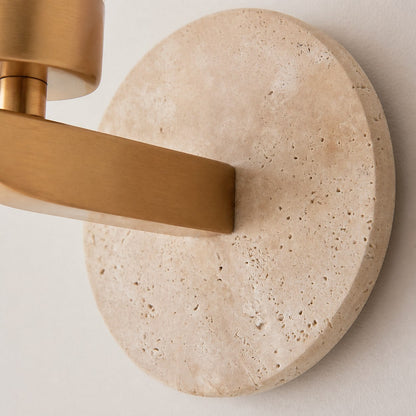 Korlisse Modern Marble Wall Light - Vintage Brass & Clear Glass Accent for Living Room and Hallway