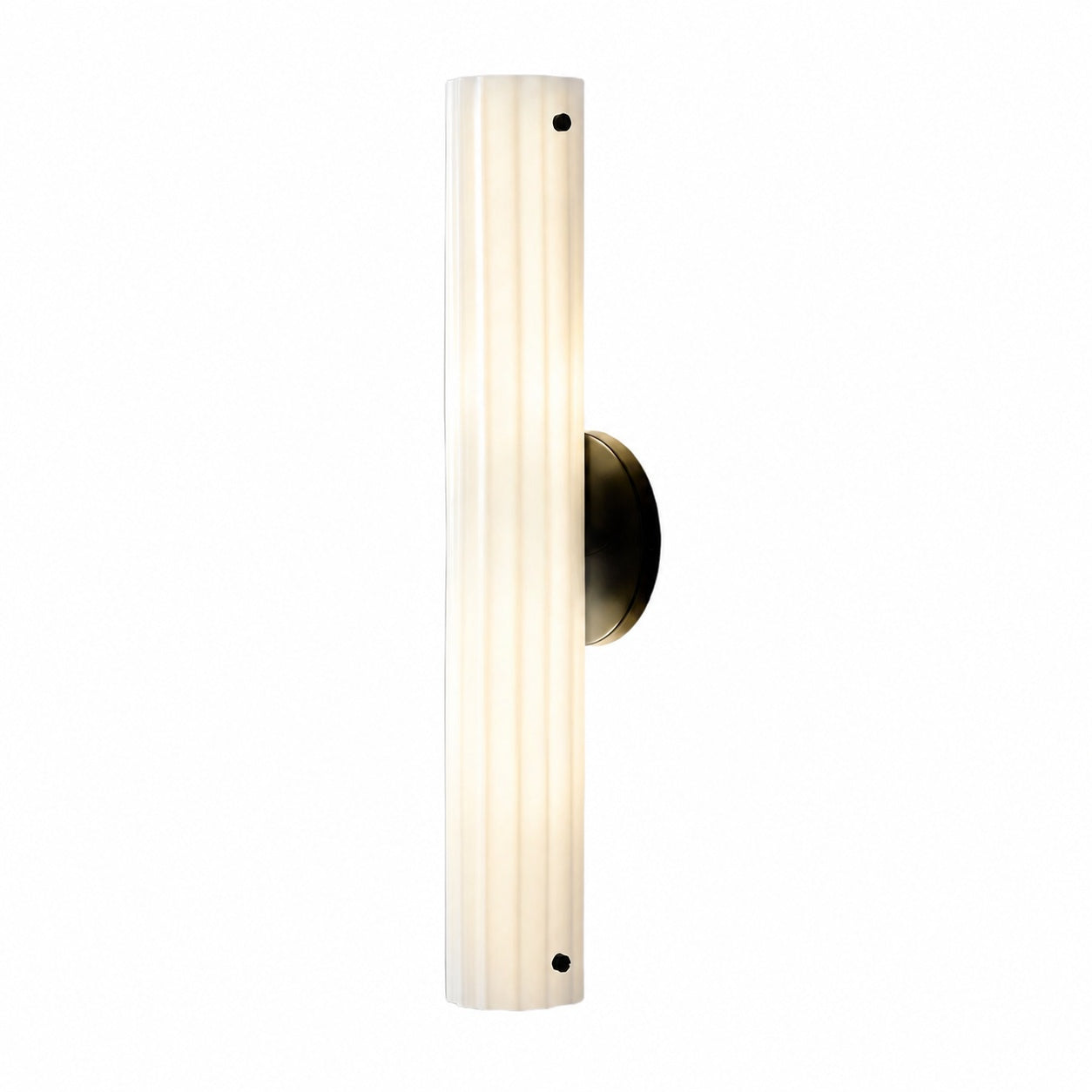 Trenia Stahl-Wandleuchte mit Milchglasschirm – Vertikal geripptes Design