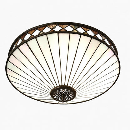 TF Fargo Geometrische Deckenleuchte – Handgefertigte Art-Deco-Lampe aus Buntglas für den Eingangsbereich