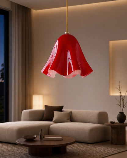 Bellina Artistic Glass Pendant Light - Modern Bloom Inspired Hanging Ceiling Lamp
