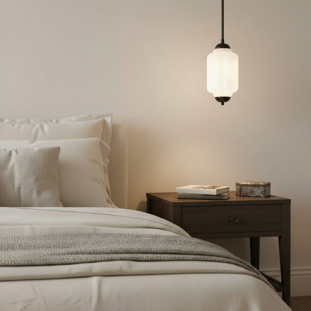 Eloise Petite Pendant Light - Vintage Milk Glass Lamp