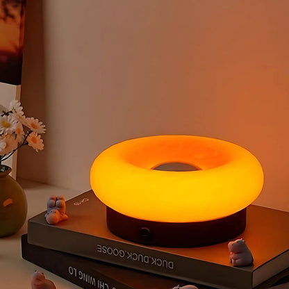 Tragbarer Bauhaus Donut Glas Touch Tischleuchte