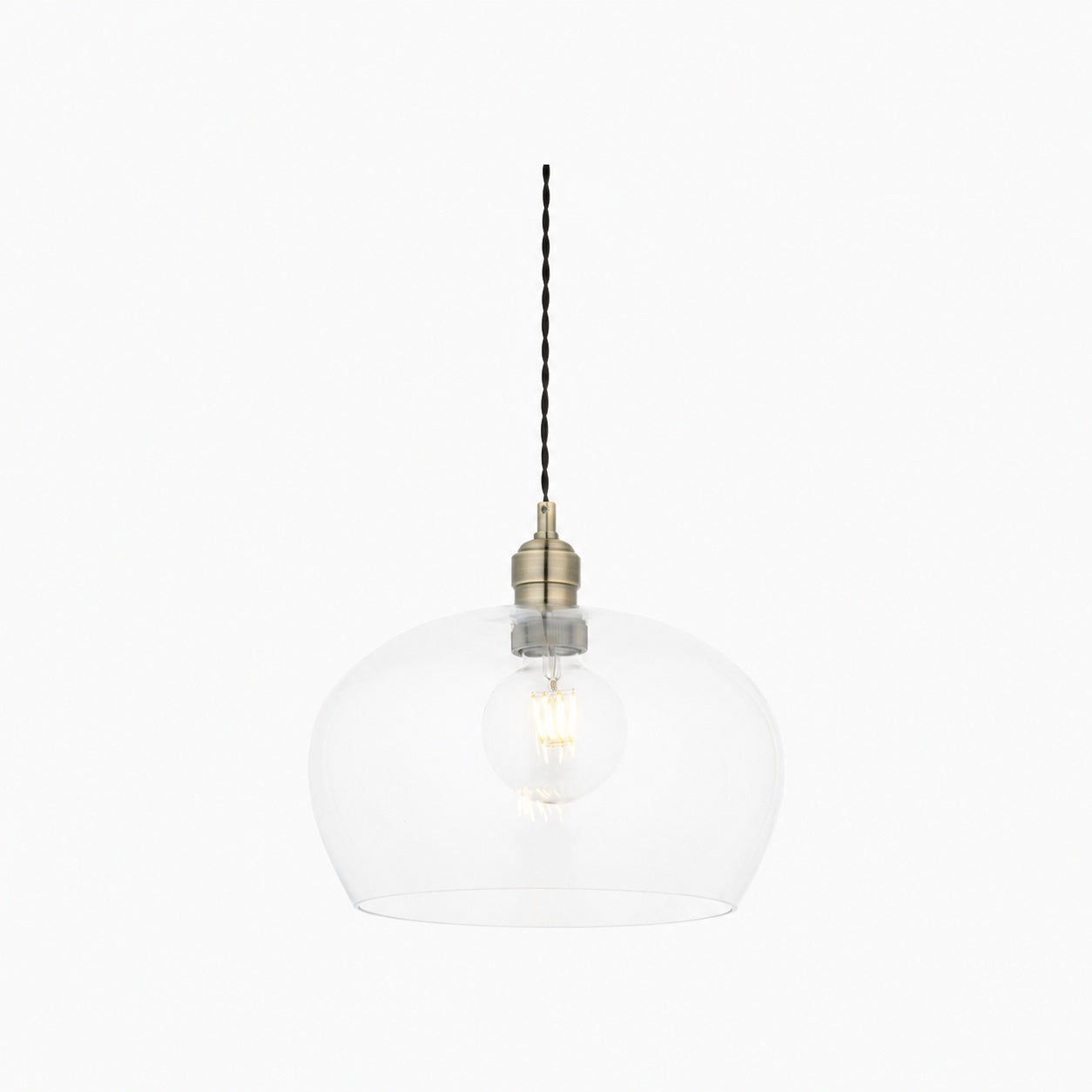 Clarione Height-Adjustable Glass Pendant Light - Classic Art Deco Light