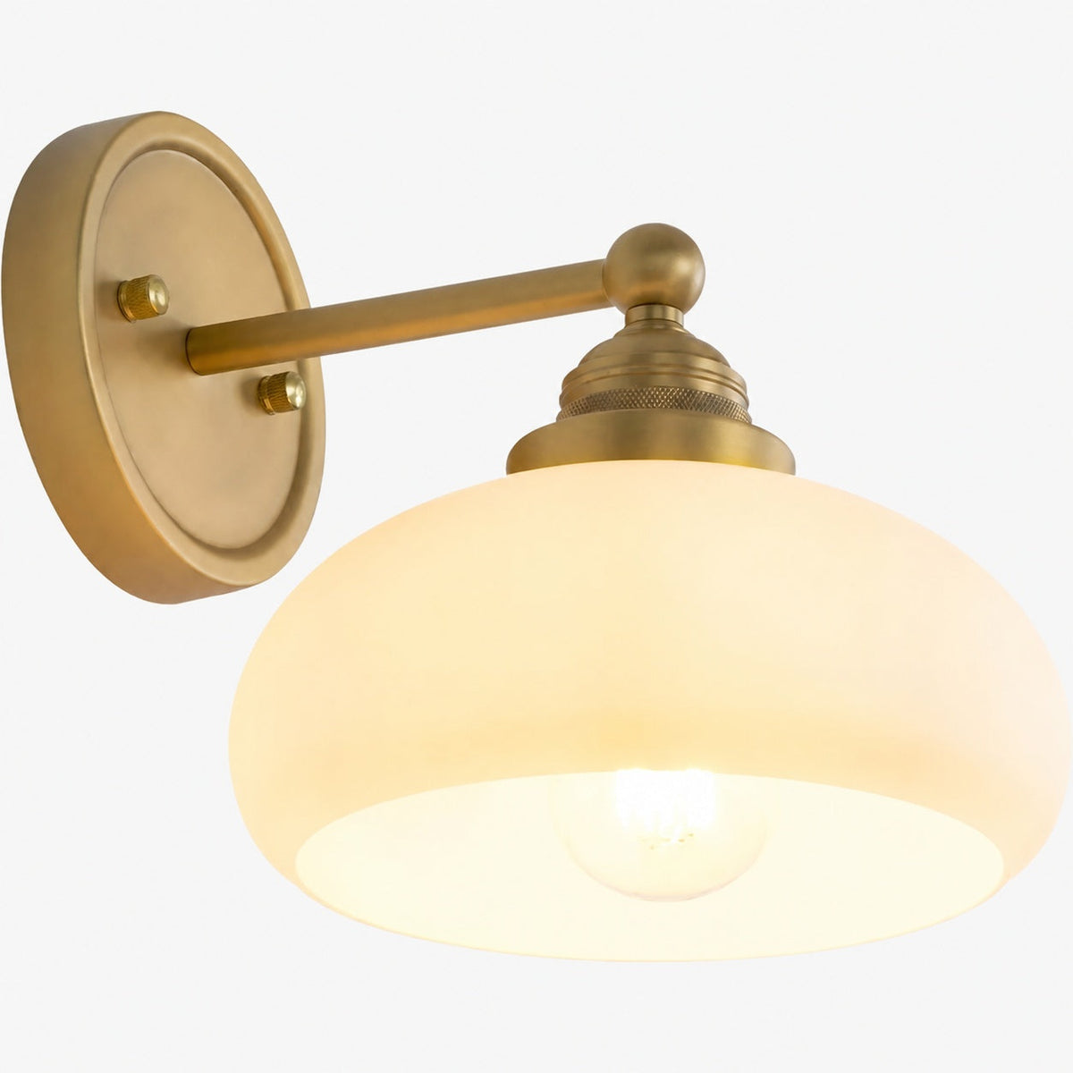 Velora Vintage Industrial Wall Sconce with Glass Shade for Hallway and Entryway
