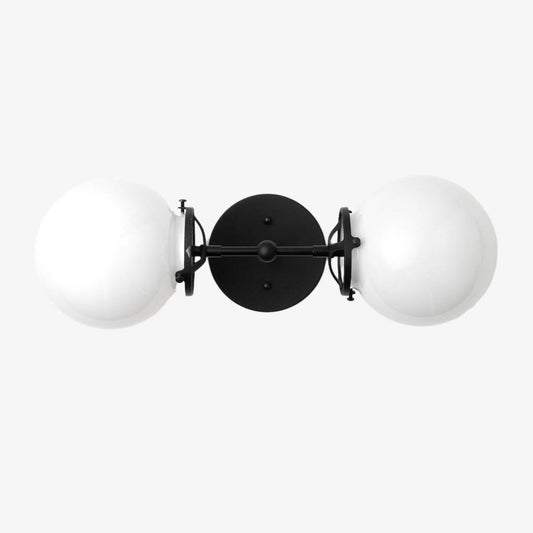 Lumio Globe Art Deco Vanity Light -  Opal Globe Bathroom Sconce