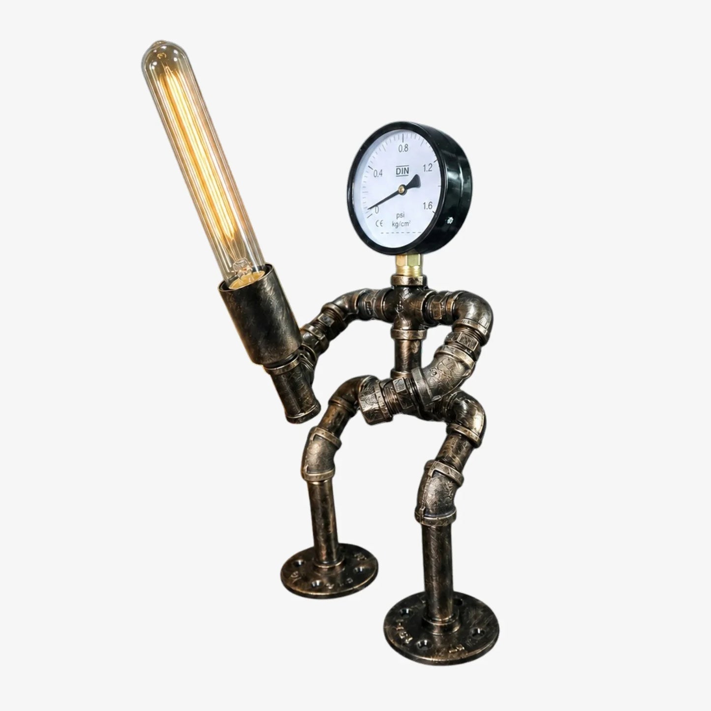 Das retro industrial pipe table lamp