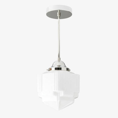 Geotower Glass Modern Pendant Light - Skyscraper Design - Brass or Black or Nickel Finish
