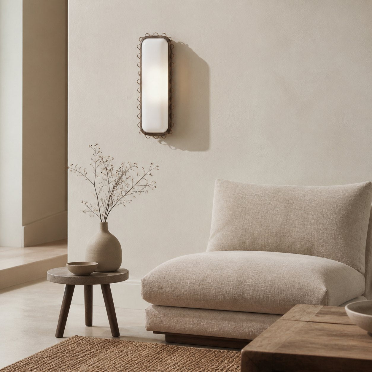 Glowvera Wall Sconce - Wavy Metal Frame Design Modern Glass-Shade Sconce for Hallway
