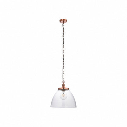 Novera Art Deco Kuppel-Hängeleuchte mit verstellbarer Höhe und Glasschirm - Wohnzimmer