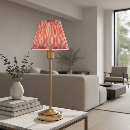 Bronzuno Tischleuchte mit gemustertem Stoff – Ausführung in Messing oder Bronze, modern-bohemischer Stil, ideal für Nachttisch und Wohnzimmer