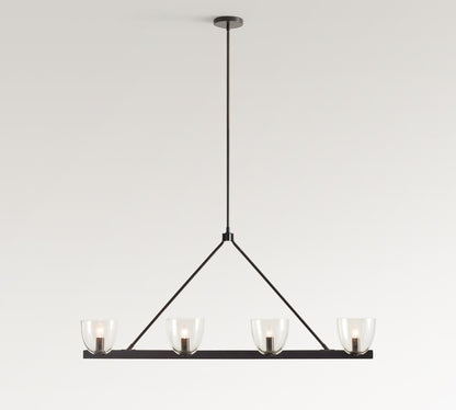 Auria Hand-blown Glass Metal Chandelier - Contemporary Brass Design