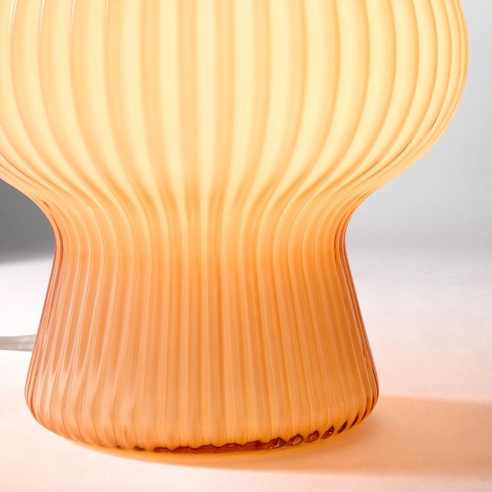 Novarise Ribbed Glass Table Lamp – Textured Glass Accent Lighting