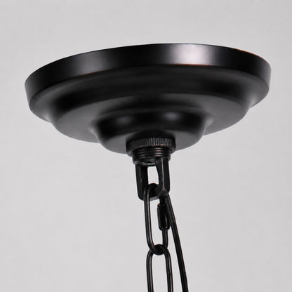 Four-Light Stained Glass Chandelier