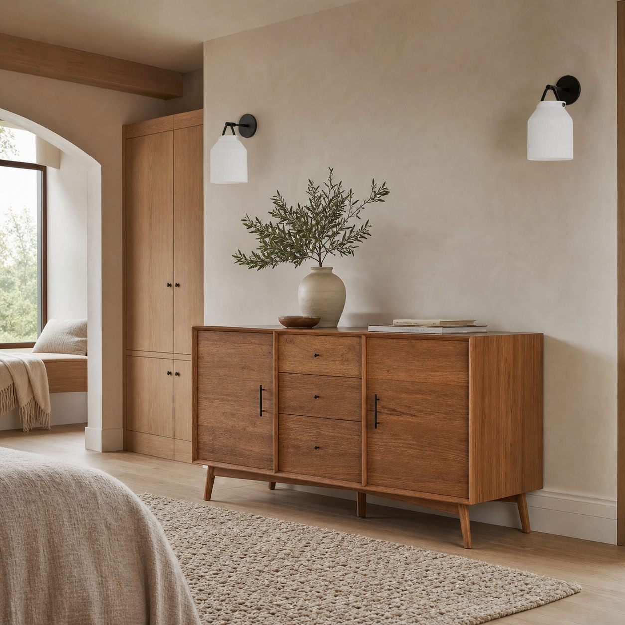 Hanton Moderne, minimalistische Wandleuchte aus Messing und Glas – feuchtigkeitsbeständig für Badezimmer