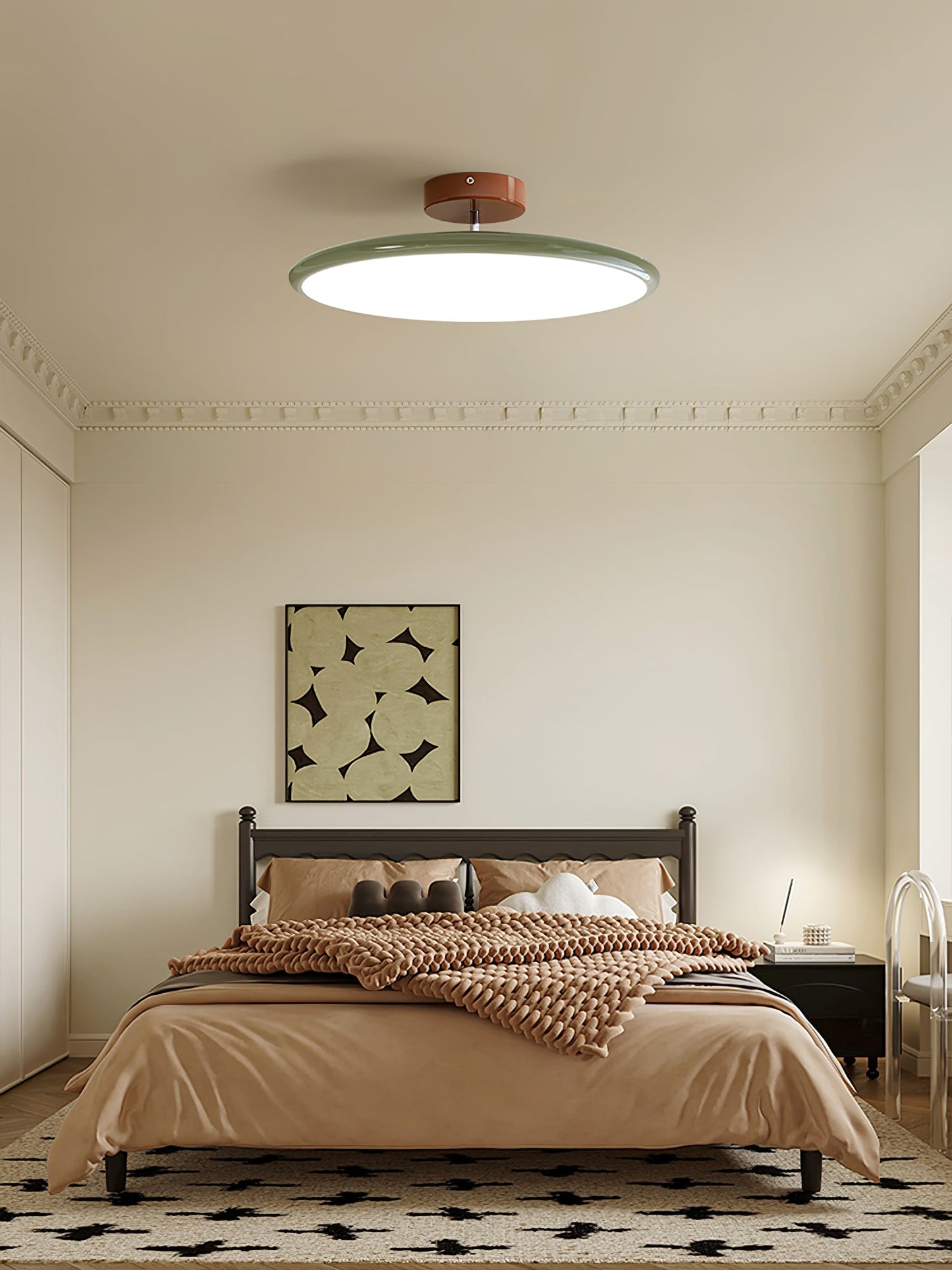 Anpassbare Deckenleuchte mit warmem Licht, Metall-Acryl-Finish