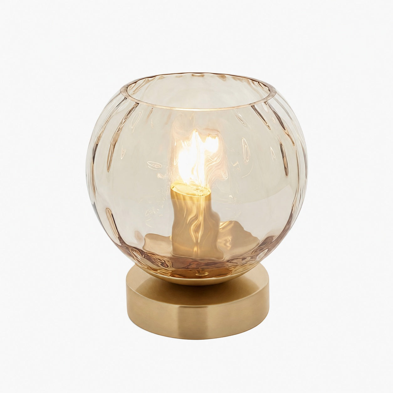 Tracian Moderne Dimple Globe Tischleuchte – Dekorative Messing-Ambienteleuchte für Schlafzimmer oder Wohnzimmer