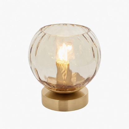 Tracian Moderne Dimple Globe Tischleuchte – Dekorative Messing-Ambienteleuchte für Schlafzimmer oder Wohnzimmer