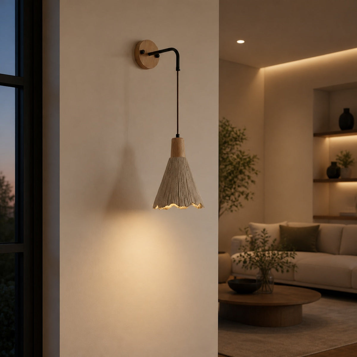 Solaraeon Microcement Minimalist Concrete Wall Sconce - Indoor Accent Lighting for Living Room