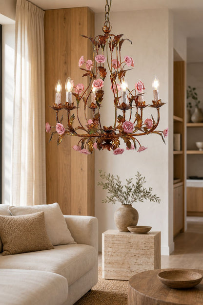 Ceramic Rose Chandelier