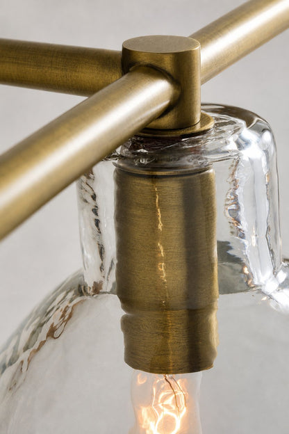 Glavira Doppel-Wandleuchte aus recyceltem Glas – Wandbeleuchtung aus Messing für den Innenbereich