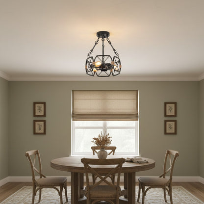 Cageon Open Metal Cage Industrial Ceiling Lamp - Design for Loft and Dining Room