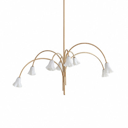 Bellina Modern Romantic Chandelier - Botanical Lily Design with Glass Flowers