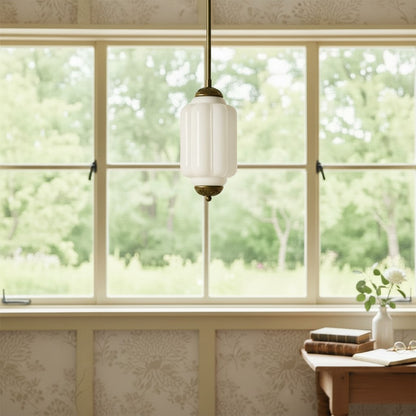 Eloise Petite Pendant Light - Vintage Milk Glass Lamp