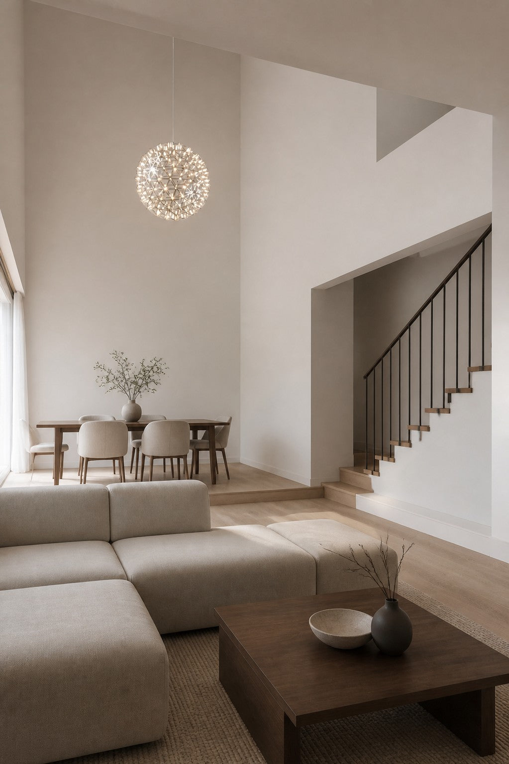 Silver Spark Ball Pendant Light
