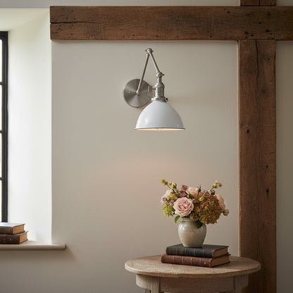 Conique Metal Vintage Industrial Swing Arm Wall Lamp - Adjustable Dome Shade for Study