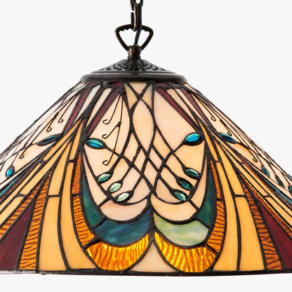 TF Hector Pendant Light – Art Nouveau Stained Glass Decorative Light for Dining or Living Room