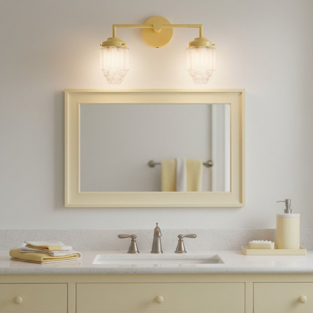 Tierlux Glass Colorful Geometric Art Deco Wall Sconce – Modern Vanity Light for Bathrooms