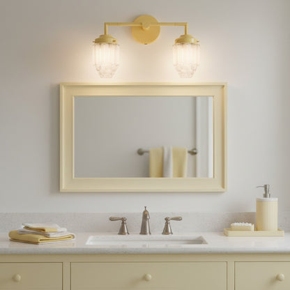 Tierlux Glass Colorful Geometric Art Deco Wall Sconce – Modern Vanity Light for Bathrooms