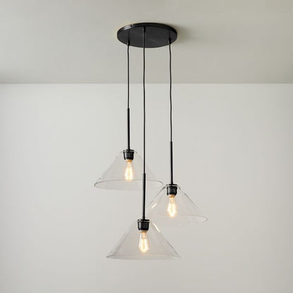 Conica 3-Light Cone Chandelier - Sculptural Glass Pendant Lighting Modern Style
