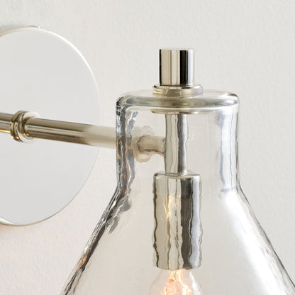Glavira Recycled Glass Double Sconce - Indoor Brass Wall Lighting