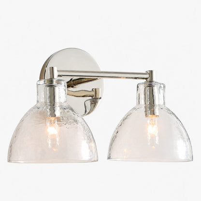 Glavira Doppel-Wandleuchte aus recyceltem Glas – Wandbeleuchtung aus Messing für den Innenbereich