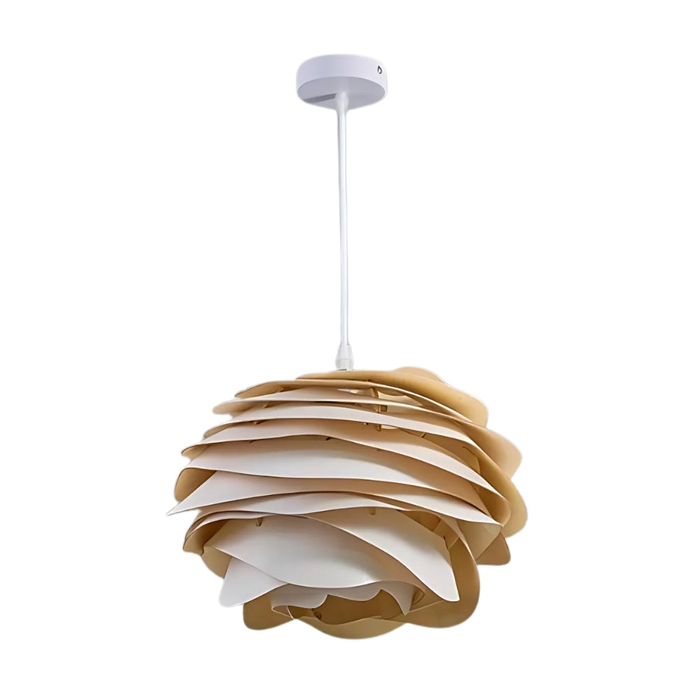 Französischer Tannenzapfen Holz Hängelampe Pendelleuchte mit raffiniertem Design für den Empfangsbereich