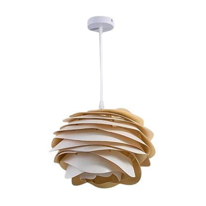 Französischer Tannenzapfen Holz Hängelampe Pendelleuchte mit raffiniertem Design für den Empfangsbereich