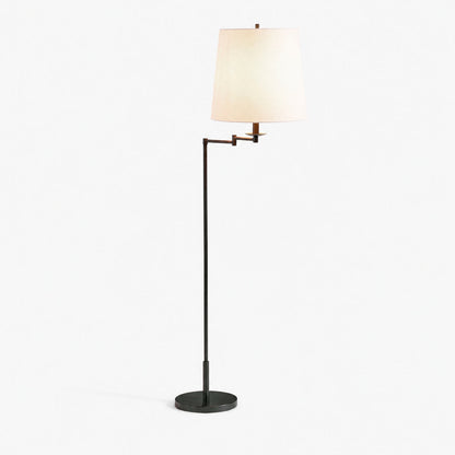 Rowan Schlanke Articulating Floor Lamp mit Leinenlampenschirm für fokussiertes Licht