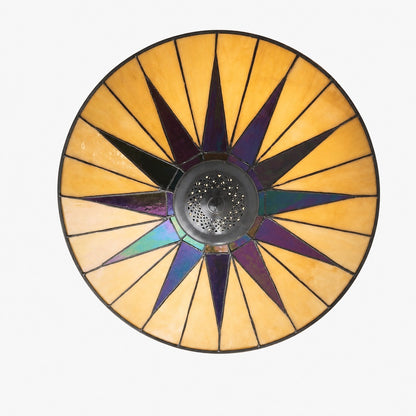 TiffStar Elegant Art Glass Flush Ceiling Light - Vintage-Inspired Ceiling Fixture for Home Interiors