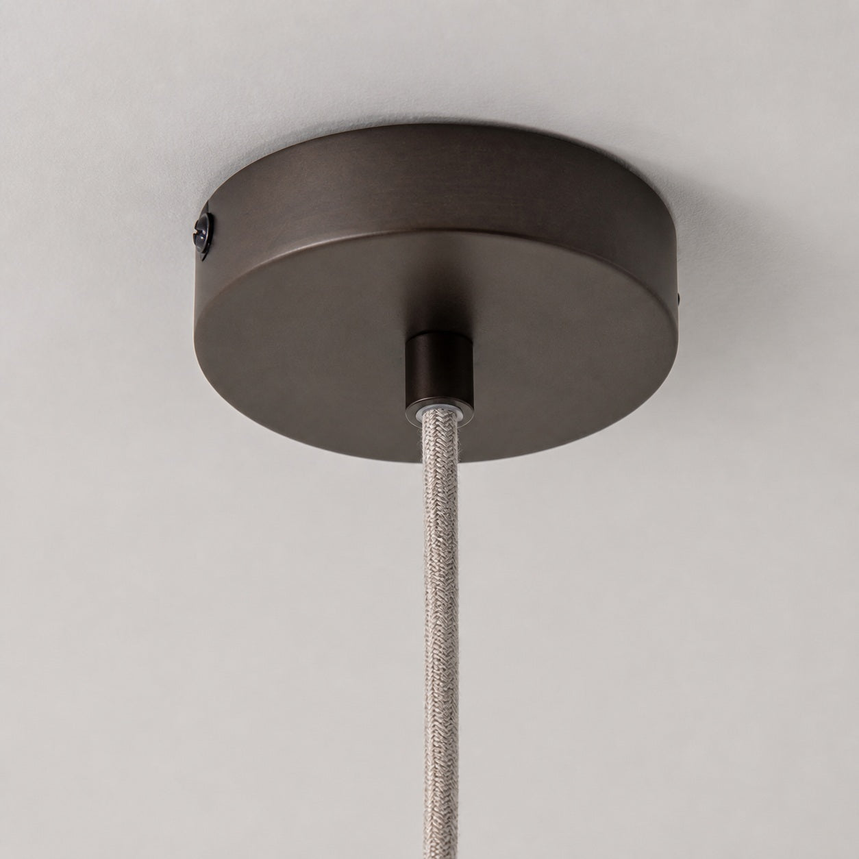 Zalen Layered Linen Pendant – Bronze Ceiling Light for Living & Dining