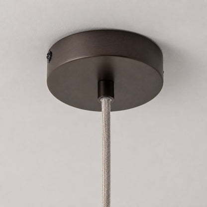 Zalen Layered Linen Pendant – Bronze Ceiling Light for Living & Dining