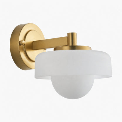 Zirvos Retro-Wandleuchte mit kugelförmigem Glasschirm – Elegante Wandleuchte in Messingoptik für Flure