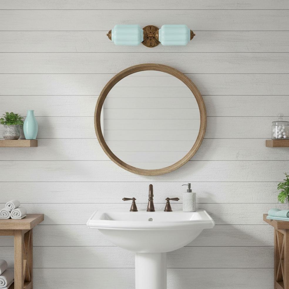 Eloise Glass Wall Sconce - Vintage Milk Glass Vanity Sconce