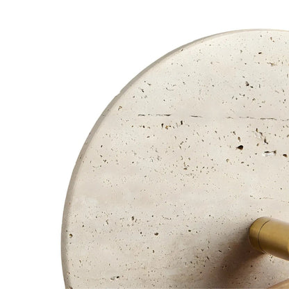 Zylinderförmige Wandleuchte aus Travertin im Wabi-Sabi-Stil mit Zugkettenschalter