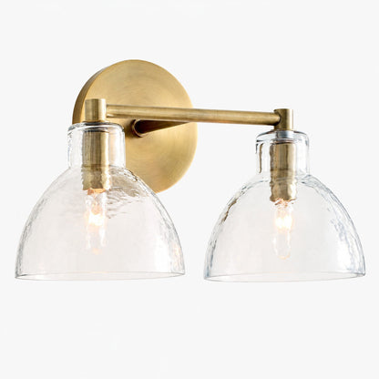 Glavira Doppel-Wandleuchte aus recyceltem Glas – Wandbeleuchtung aus Messing für den Innenbereich