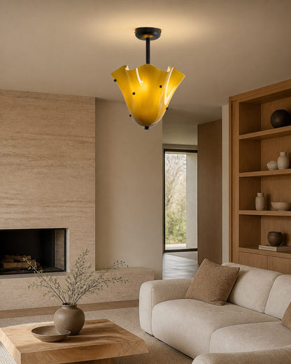 Bellina Decorative Glass Ceiling Light - Modern Sculptural Flush Mount
