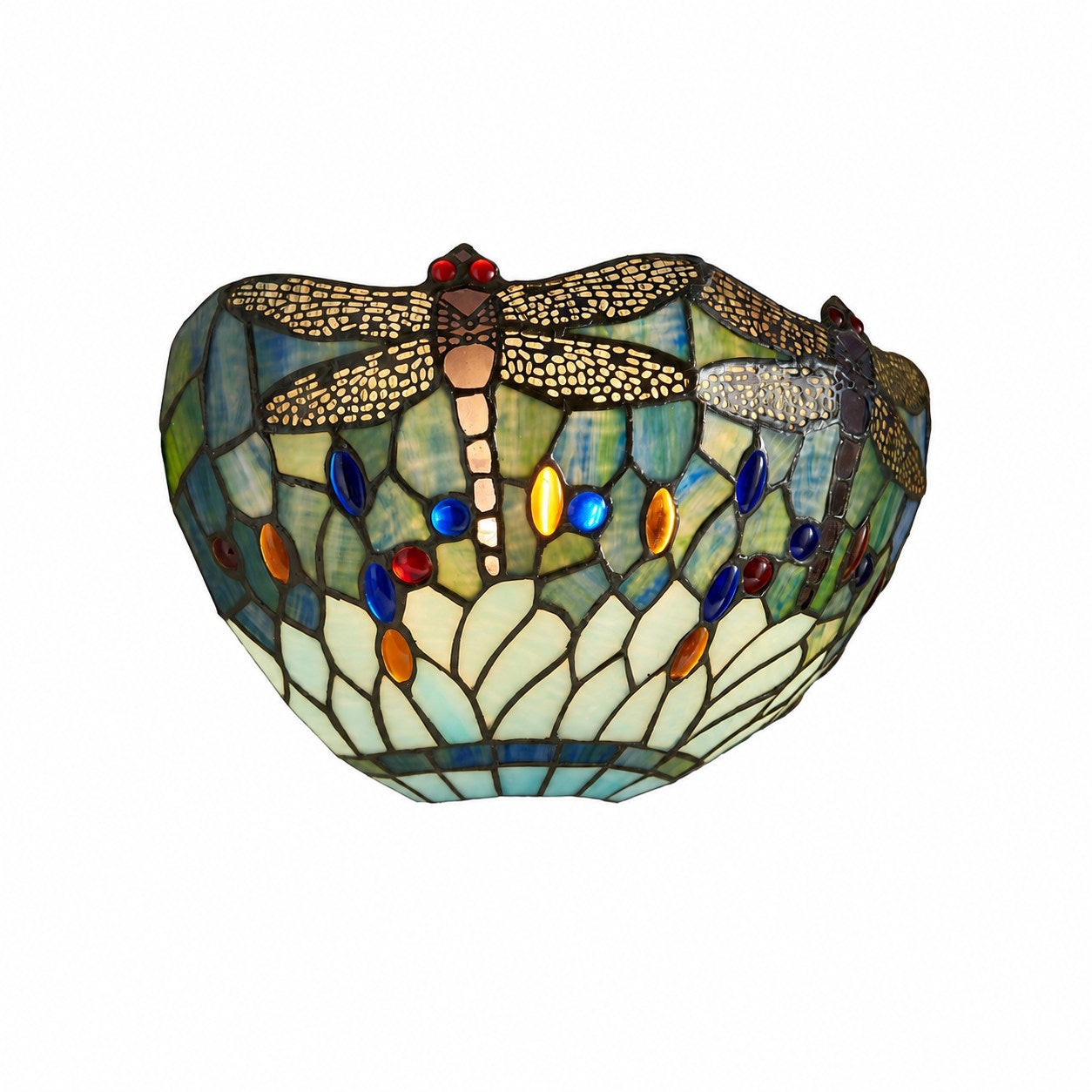 TF Dragonfly Pattern Wall light – Classic Hand-Cut Stained-Glass for Hallways & Bedrooms