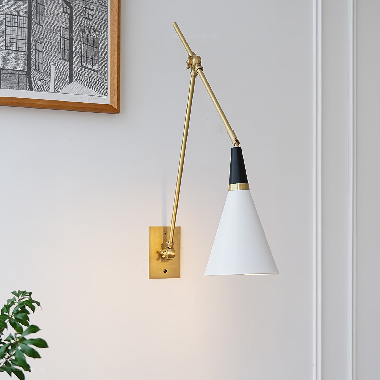 Magari Mid Century Wandleuchte Messing Schwenkbar