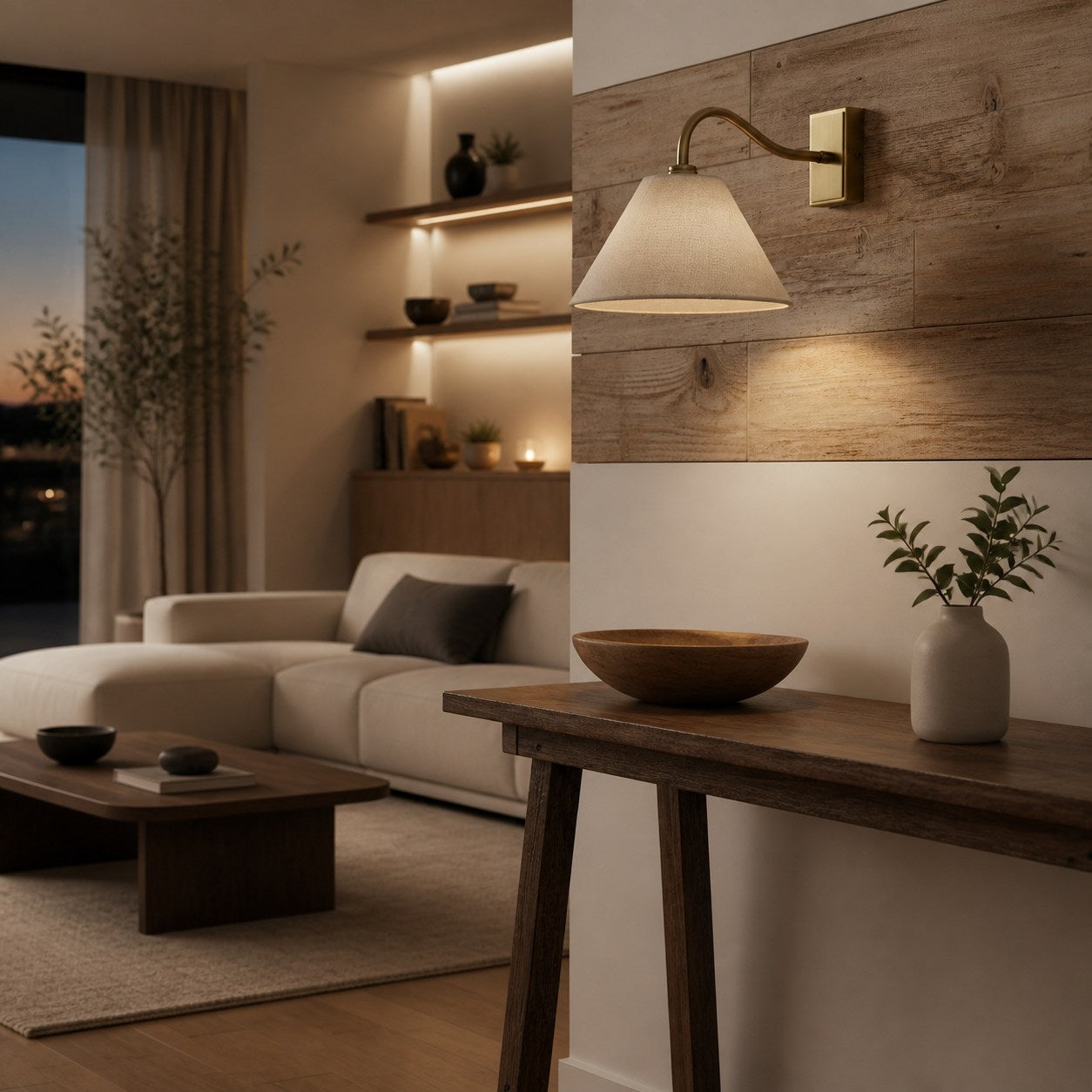 Lumweve Wandleuchte – Elegante Wandleuchte mit plissiertem Schirm für Flur und Arbeitszimmer
