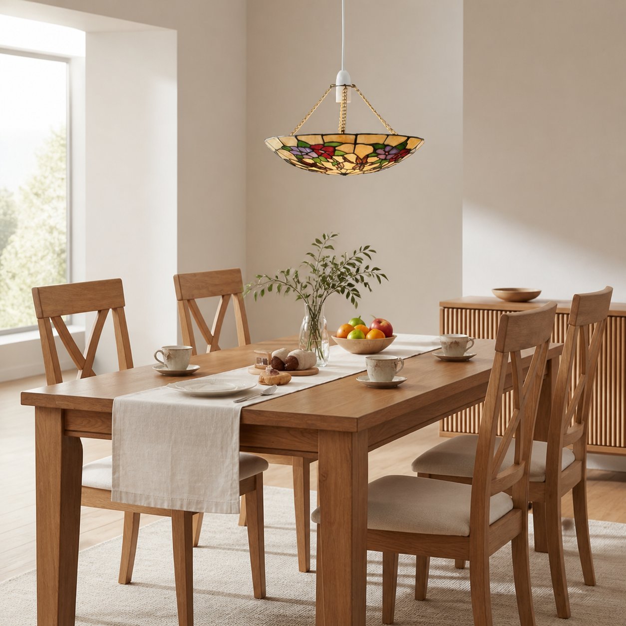 TF Schmetterlings-Pendelleuchte – Dekorative Buntglas-Pendelleuchte für Schlafzimmer oder Eingangsbereich 
